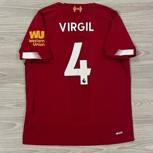 New Balance 2019/20 Liverpool Virgil #4 Soccer Jersey Red Youth Size Small
